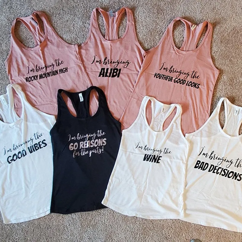 

Custom Title Tees Tank Top Bachelorette Party Birthday Party Design Girls Trip Tees Tank Tops Cozy Recreational Activies Tanks