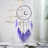 led feather dream catcher handmade braided wind chimes art room wall hanging home decor holiday party gifts dreamcatcher