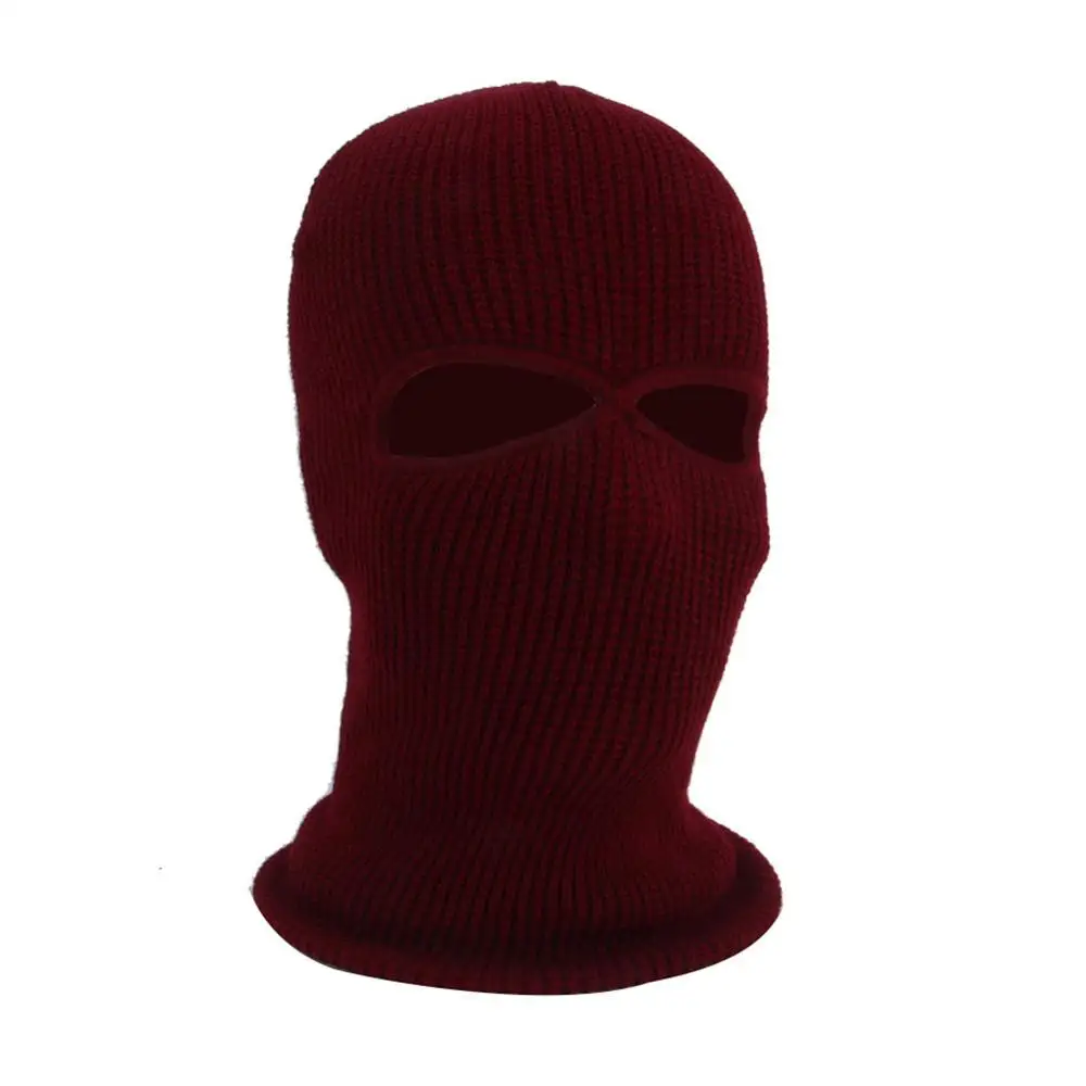 Wine Red 2/3 отверстие полный уход за кожей лица Кепки открытый Балаклава в байкерском и жоккейском маска Вязание уход за кожей лица маска лыжные альпинистские головных уборов - Цвет: Wine Red