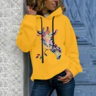 Женская толстовка с длинным рукавом, повседневный свитшот с принтом жирафа, элегантный пуловер на осень и зиму, 2021