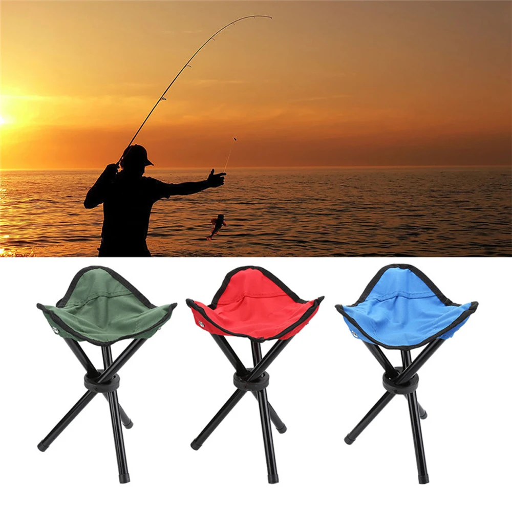 

Outdoor Fishing Chair Portable Tripod Stool Folding Chair Camping Walking Picnic Garden Foldable Three Feet Beach Chairs