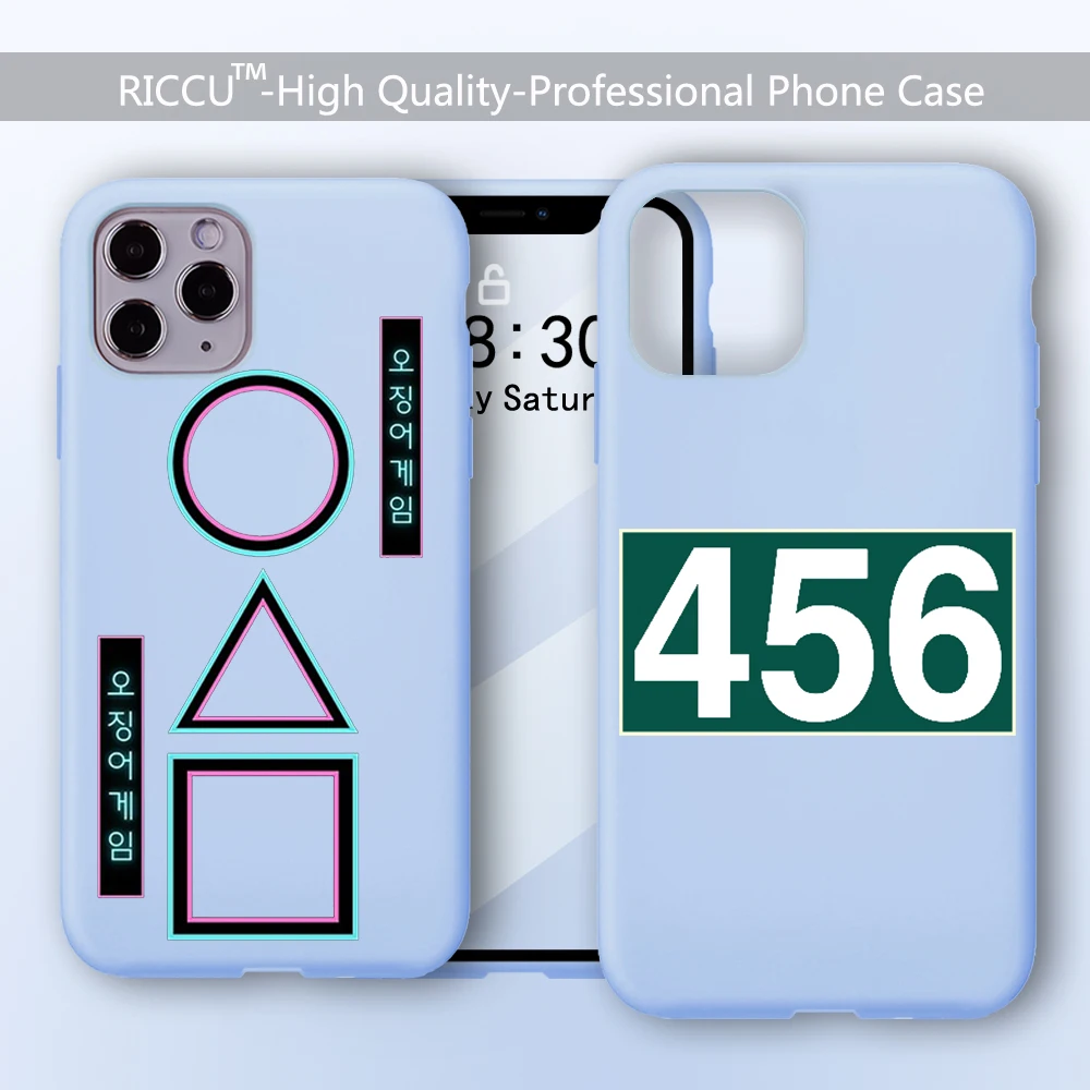 

Squid Game Korea Phone Case for iPhone 12 pro max mini 11 pro XS MAX 8 7 6 6S Plus X XR blue case