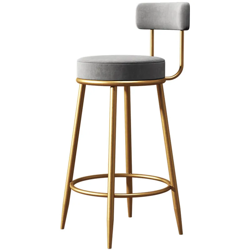 

Скандинавский барный стул, роскошный светильник для дома, золотой барный стул, современный минималистичный высокий барный стул, спинка бар...