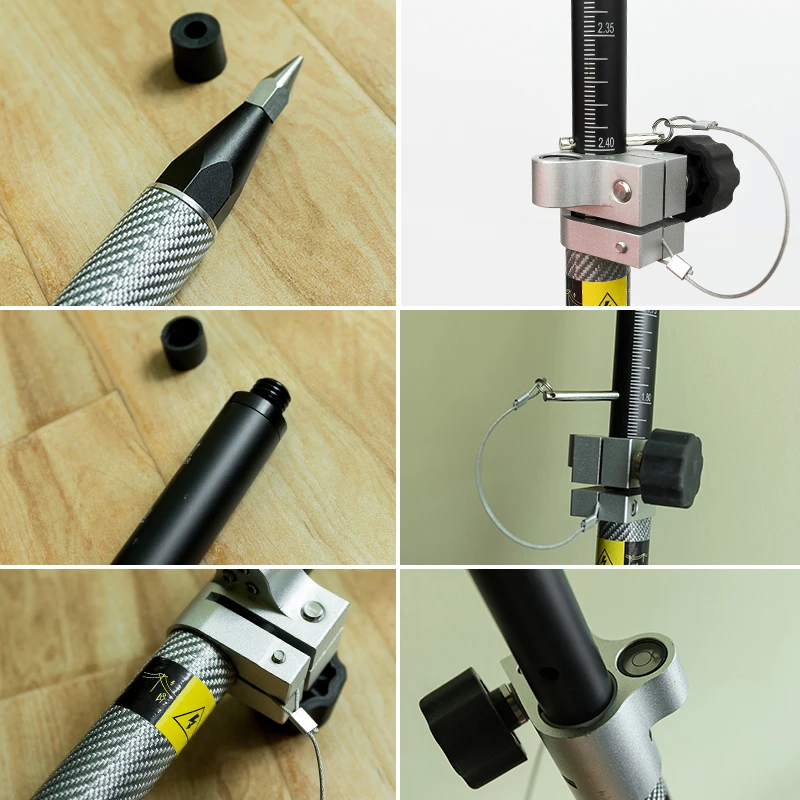 Универсальный черно-белый 2 4 метровый трехпозиционный GPS-полюс из углеродного