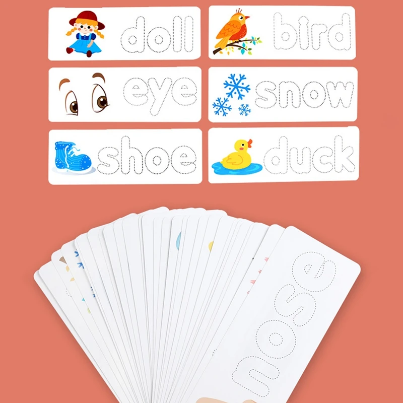 

Wooden Alphabet Cards Set Word Toys for Kids Spelling Practice Game Toy English Letter Spelling Card Learning Education