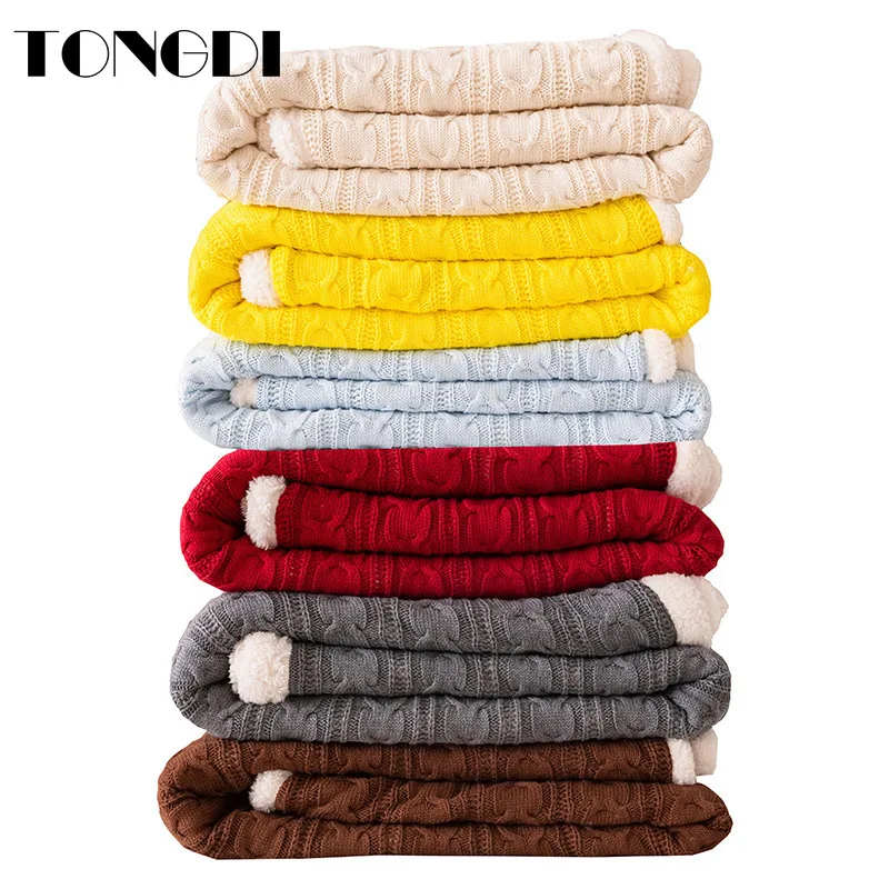 TONGDI Boho Raschel одеяло мягкое утолщенное тяжелое теплое вязаное Экологичное