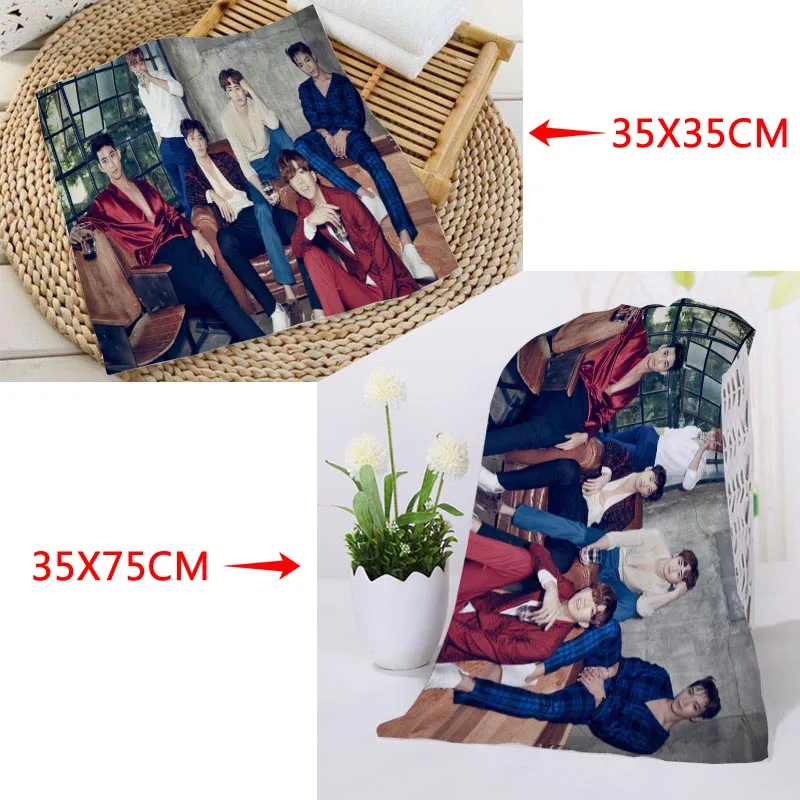 Квадратное полотенце с принтом KPOP 2PM на заказ абсорбирующее быстросохнущее из