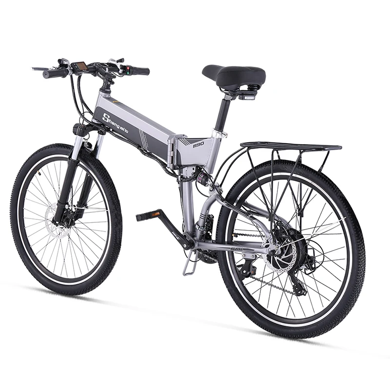 Складной электрический горный велосипед 350W Переменная скорость 21 Взрослый 48V15AH Двойная батарея Эбайк велосипед.