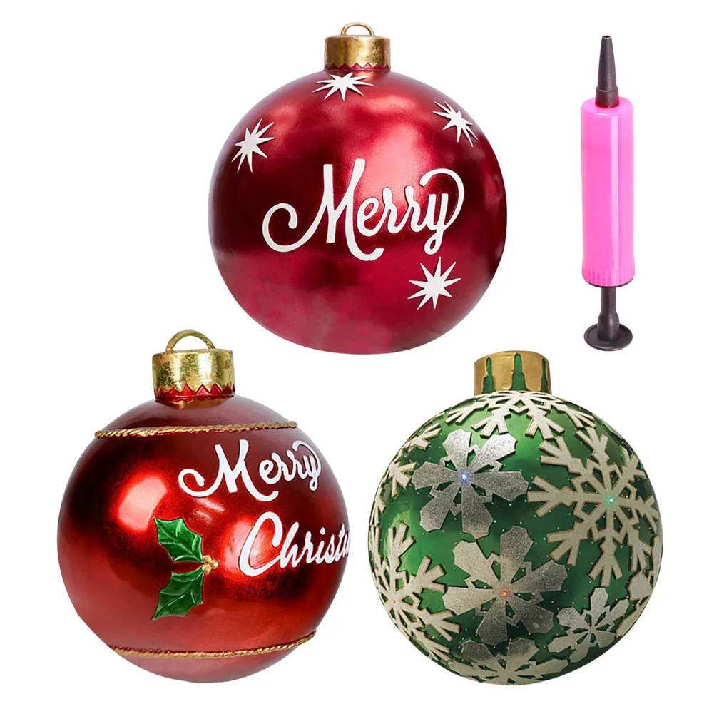 

PVC Christmas Balloon Ornament 60cm Outdoor Inflatable Printed Christmas Balloon Craft Festival Party Decoration