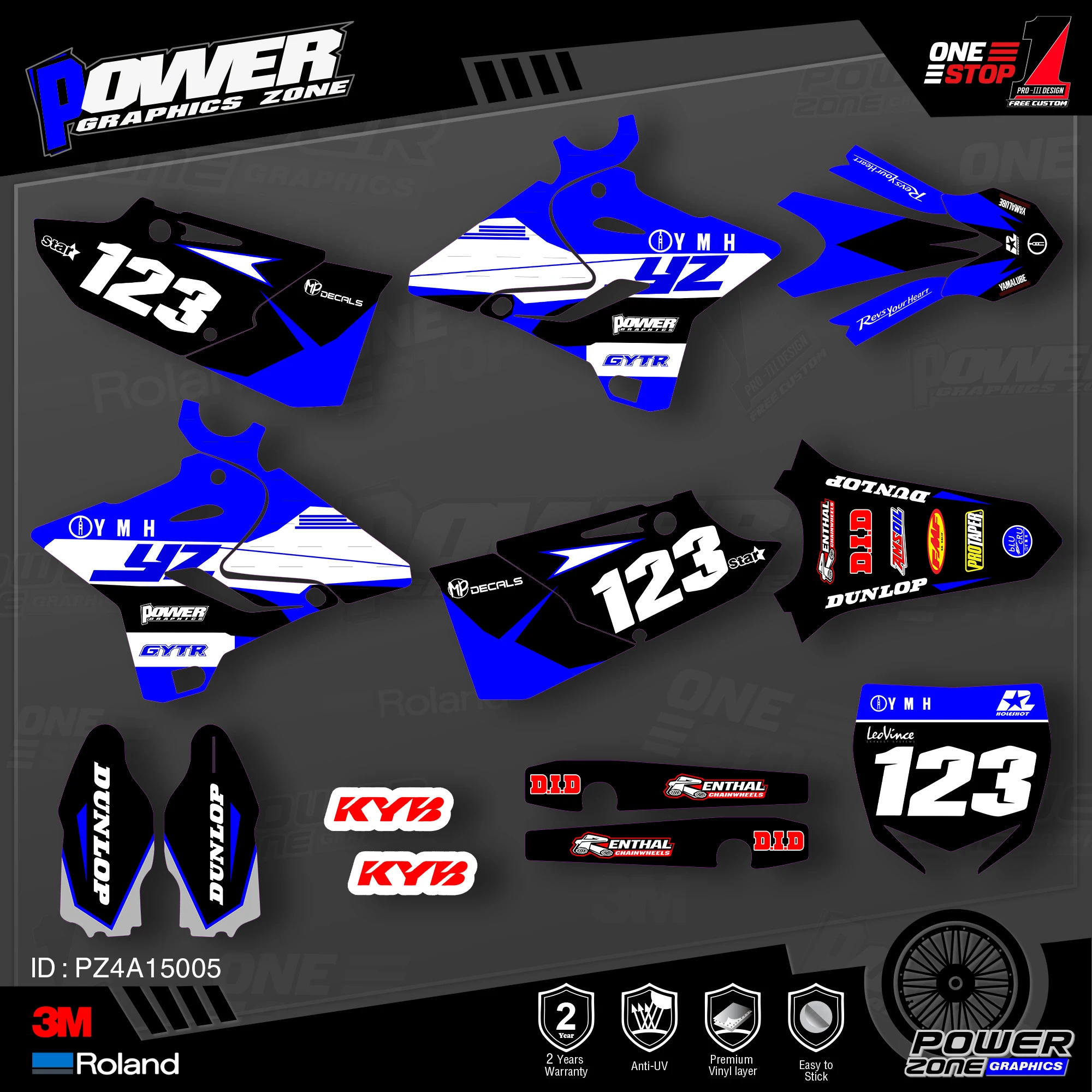 Фотографические фоны PowerZone Custom Team наклейки 3M Набор наклеек для YAMAHA 2015 2016 2017 2018