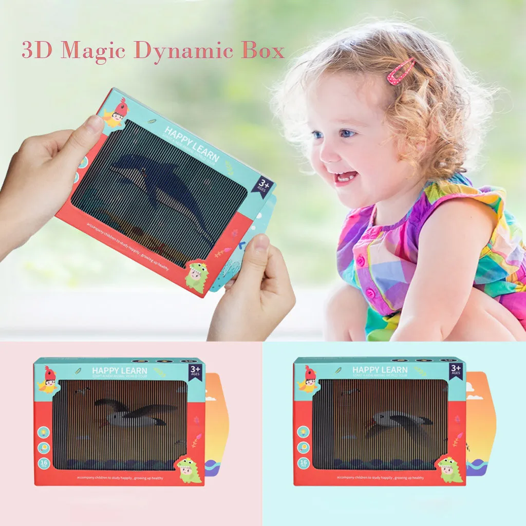 Игрушки для детей раннего возраста 3D волшебный Dy namic коробка мультфильм животных
