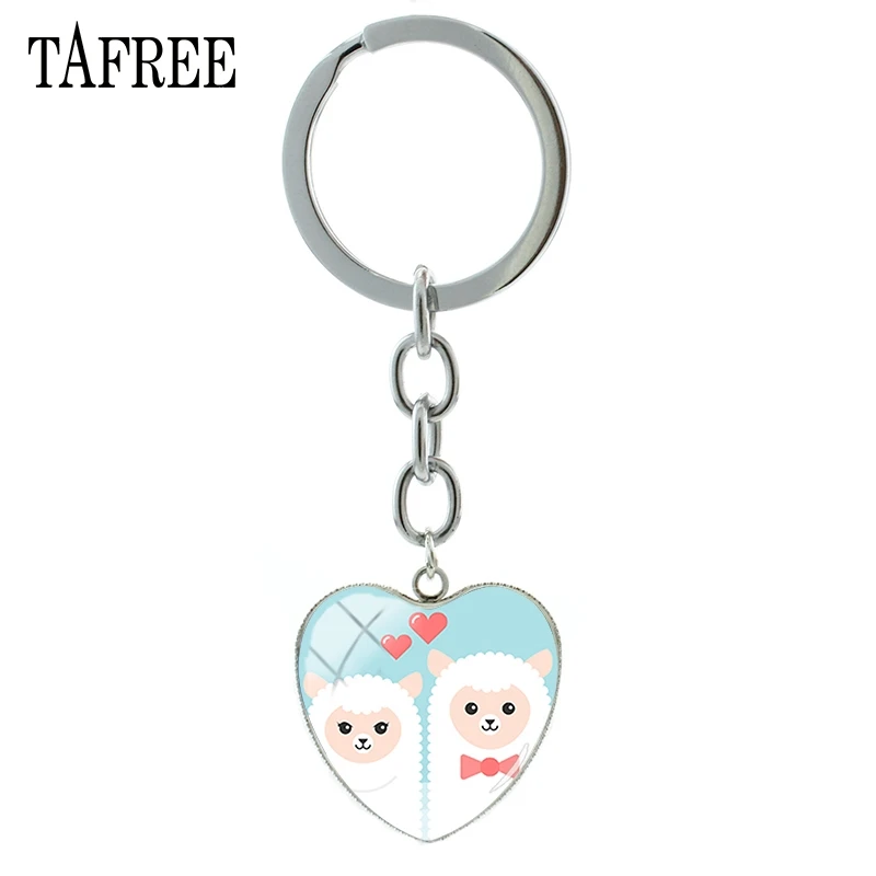 TAFREE Милая Альпака сердце брелок животное фотодержатель женская сумка подвески