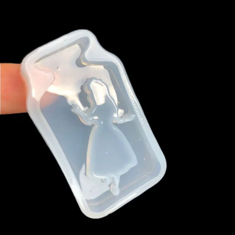 

4Pcs Keychain Pendant Mold Rabbit Medal Badge Bottle Clover Epoxy Resin Mold 667E