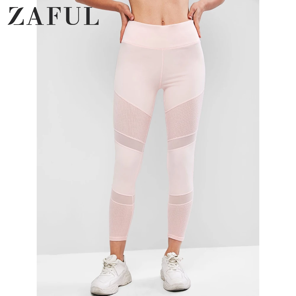 ZAFUL сетчатые вставки перфорированные спортивные Леггинсы 2019 Осенние эластичные