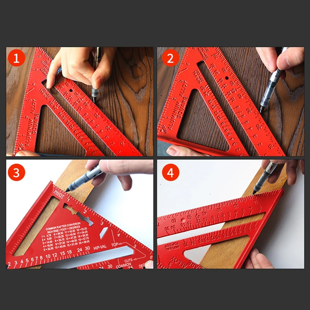 

Imperial Triangle Aluminum Alloy 7\\\\\\\\\\\\\\\" Triangle Angle Protractor Woodworking