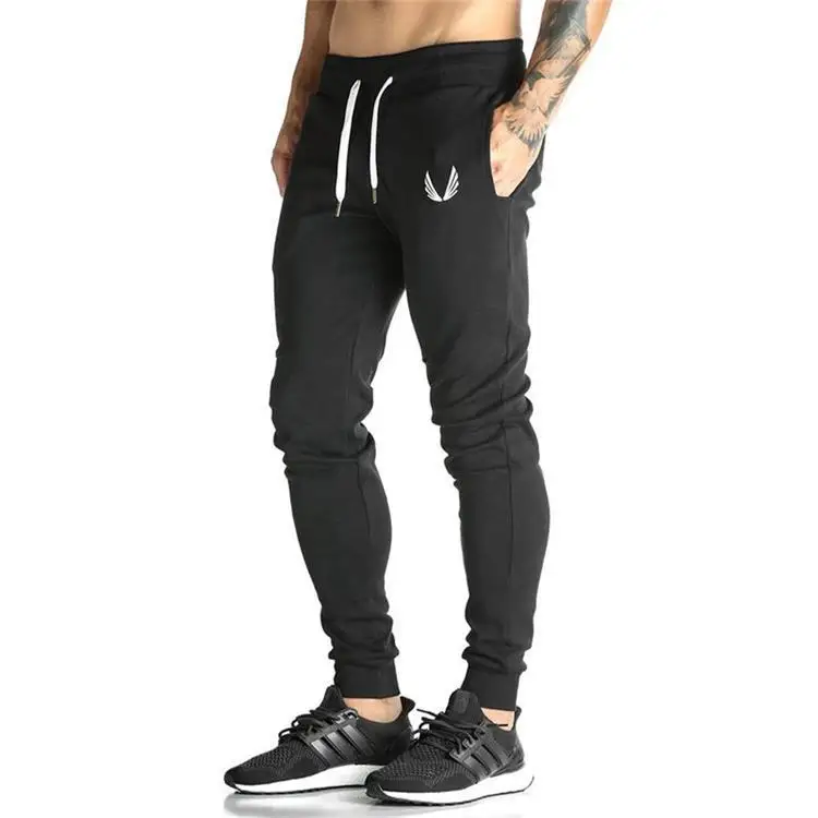 Spring and Autumn Fitness Trousers New Men's Trousers with Closed Feet and Casual Cotton Elastic Slim Trousers