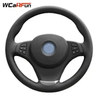 WCaRFun черный чехол на руль из искусственной кожи для BMW E83 X3 2003-2010 E53 X5 2004-2006