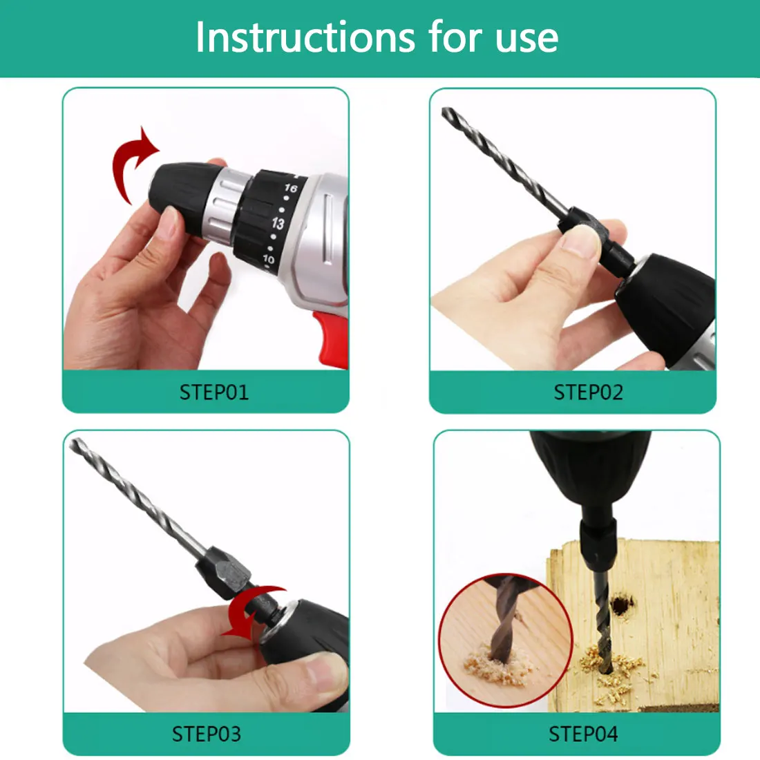 

Quick Change Drill Bit Set HSS 654 Hex Shank Metric 2- 6mm Twist Drill Bit Steel Plate Hole Cutter Drill Core Drill Bit 5pcs