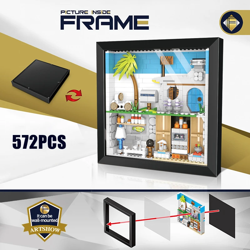 

Magic Tower Flintstone Mural Assembled Building Blocks Wall Painting Home decoration Diy Bricks Model Puzzle Toys Children Gift