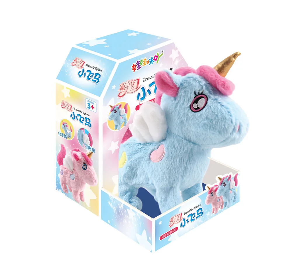 2020 забавные игрушки электрическая ходьба единорог плюшевая игрушка с набивным