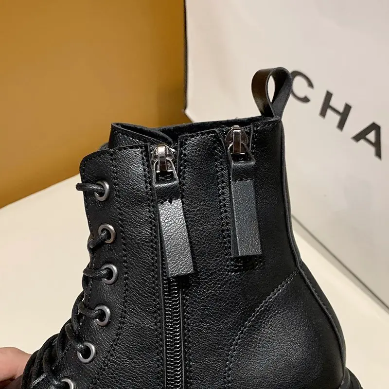 Женские ботинки новинка 2020 зимние мотоциклетные с пряжкой женские на низком