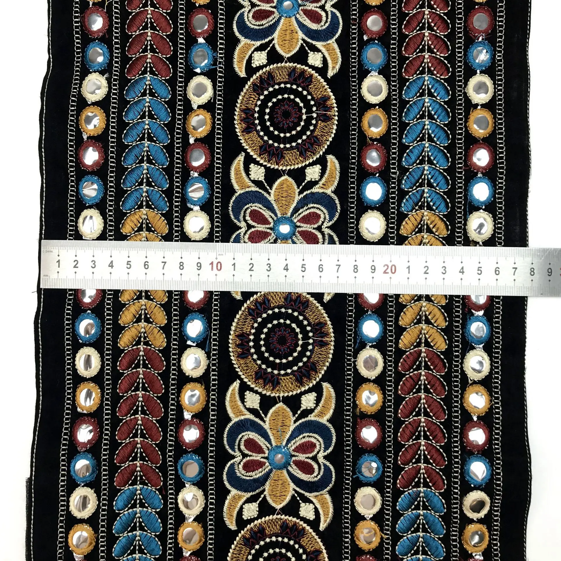 color 7 1 ярд блестки кружевная ткань черная вышивка цветок кружево блестки шитье для сумки обувь ремесло DIY Одежда Ткань швейцарская вуаль кружево - Цвет: color 7
