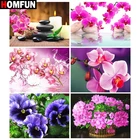 Алмазная живопись HOMFUN цветок орхидеи, полное квадратноеКруглое украшение для стен, инкрустированная смолой, вышивка ручной работы, вышивка крестиком