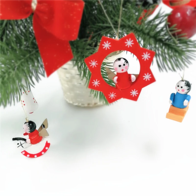 12 шт. рождественский подарок для детей настольный деревянный кулон в форме