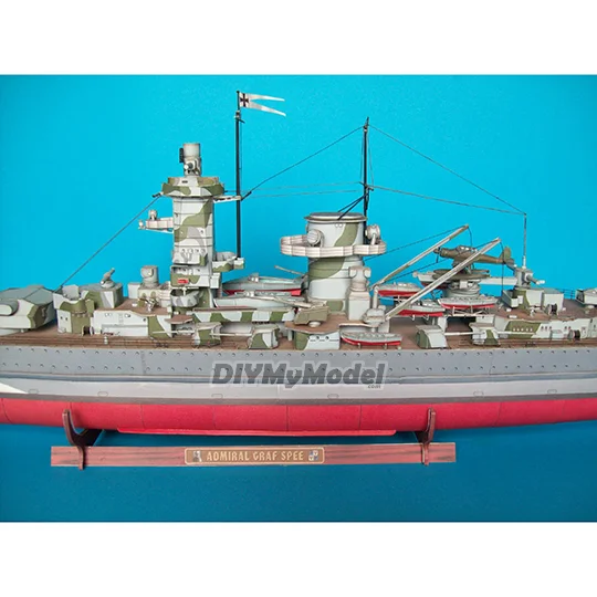DIYMyModeI-rompecabezas de pel&iacute;cula hecho a mano, modelo de papel de battleship grafspe 1:200-2