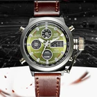 Часы наручные AMST мужские электронные, Роскошные водонепроницаемые спортивные аналоговые и цифровые, в стиле милитари, с двойным дисплеем