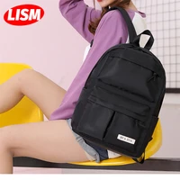 lism high capacity fashion backpack new korean canvas leisure college female student travel shopping beach bag multi functional
