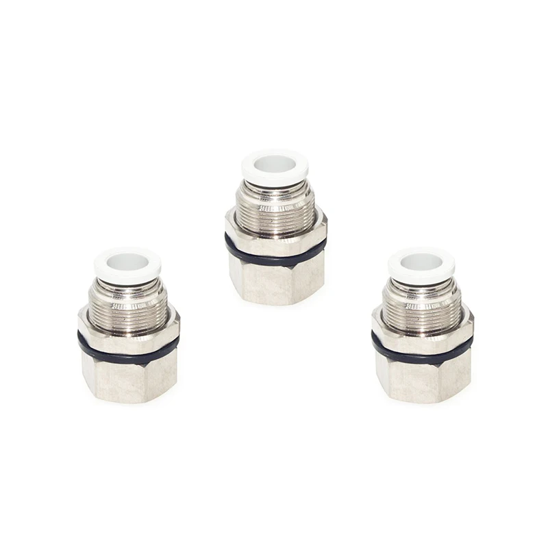 

Pneumatic accessories one -touch fittings threaded type Bulkhead connector PMF8 PMF10 PMF12