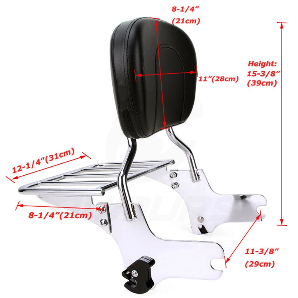 OUMURS мотоциклетная багажная стойка со съемной спинкой Sissy Bar для Harley Touring Road King FLHR