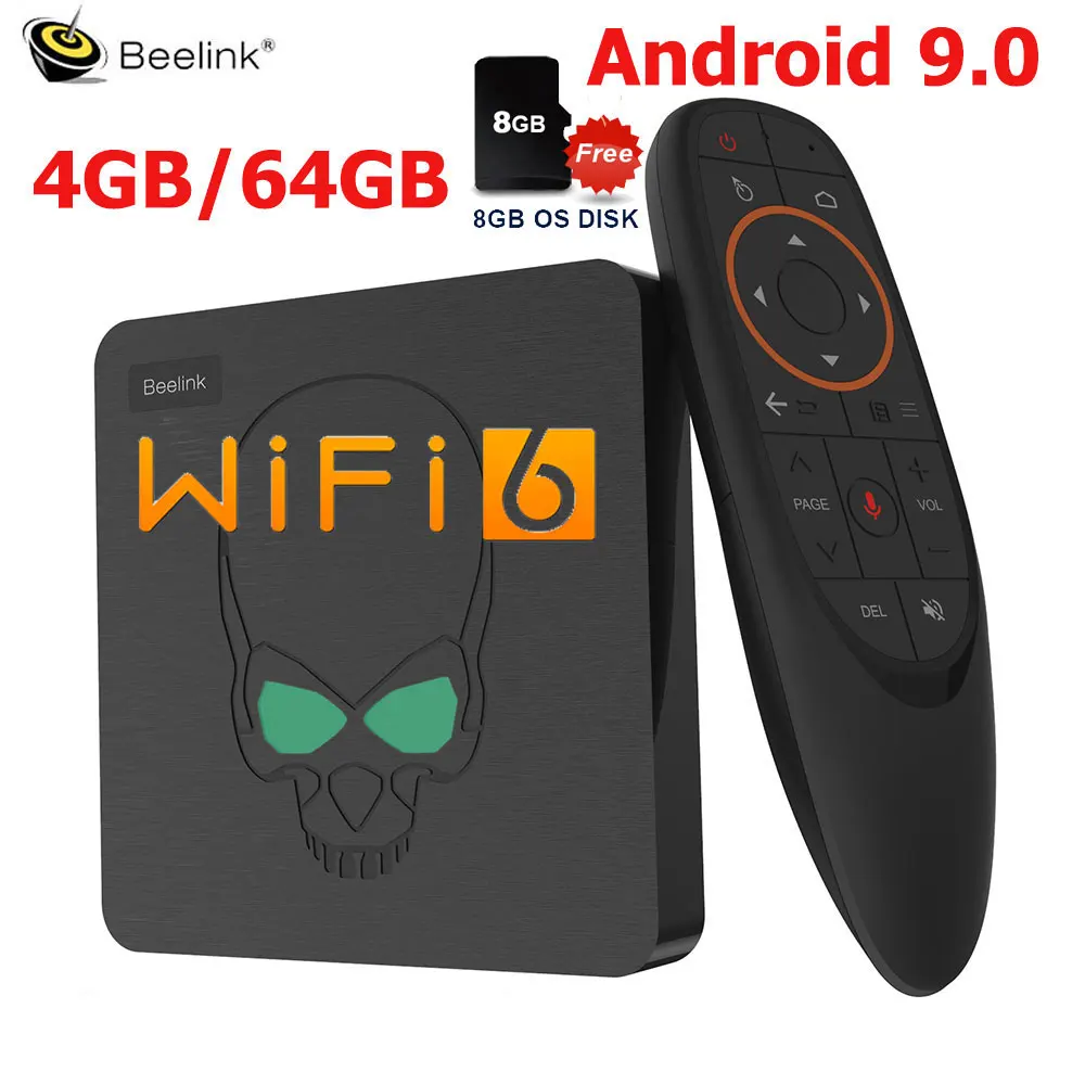 ТВ приставка Beelink GT King Android 9 0 Amlogic S922X 4 Гб DDR4 64 ГБ EMMC Смарт Wi Fi 6 двойных 1000 м LAN