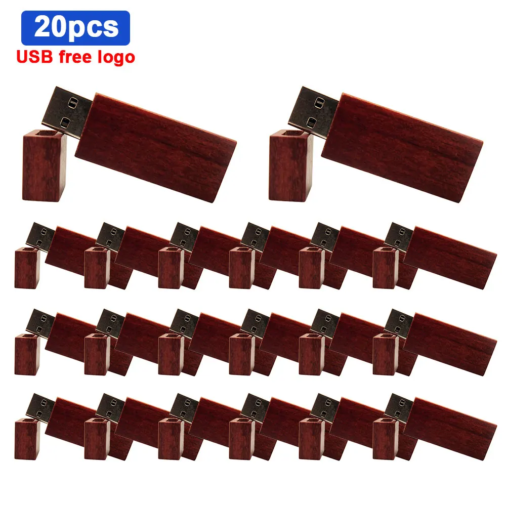 

20pcs/lot USB creativo Wooden block pendrive 4GB 16gb 32gb 64GB wood Usb Flash Drive Memory Stick wedding gifts free custom logo