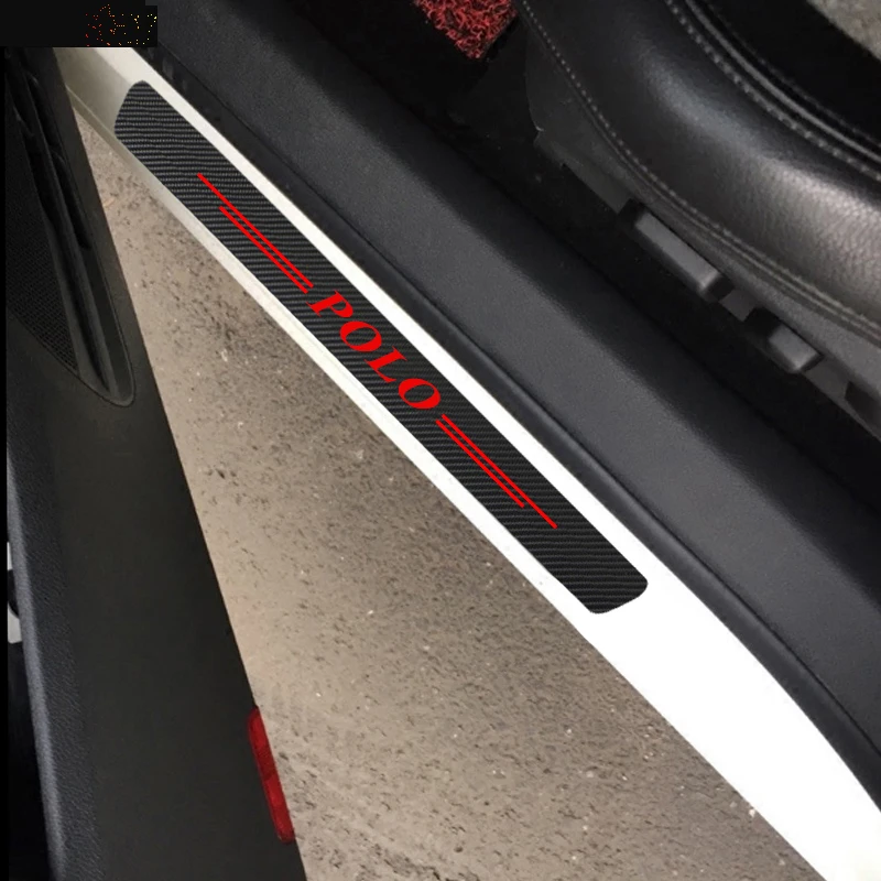 4 шт. наклейки из углеродного волокна для VW Volkswagen Polo 9n Sedan 6r 5 6 7 MK4 MK5 MK6 MK7 3 GTI 2021 2020 2019