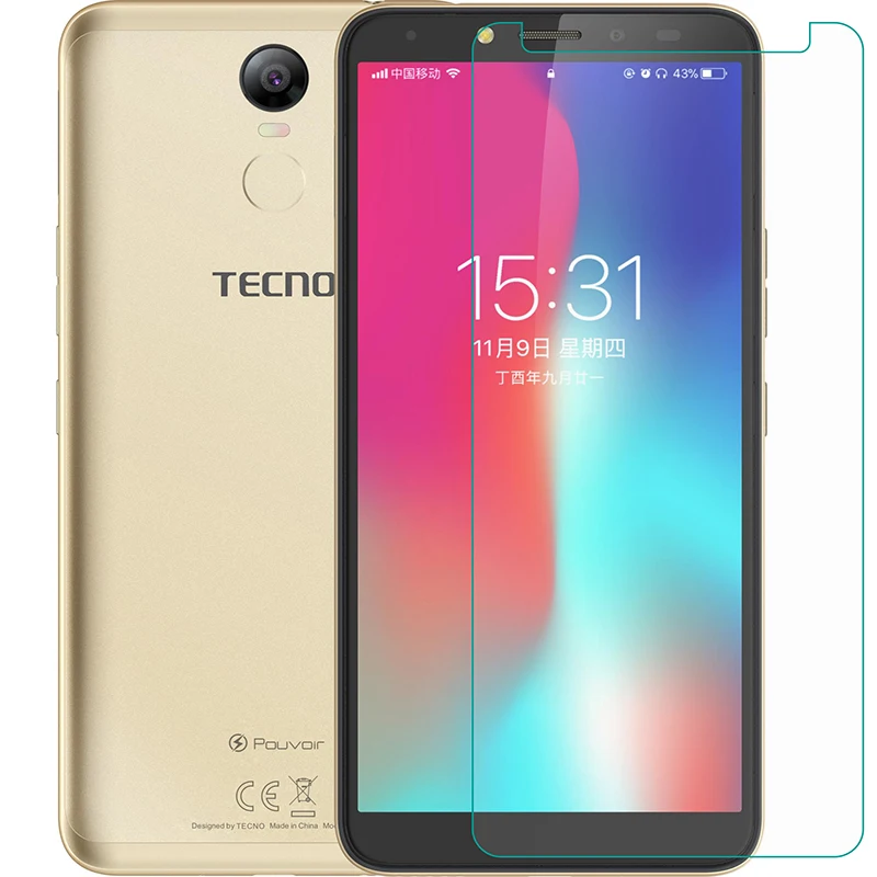 Закаленное стекло 9H для Tecno Pouvoir2 /Pouvoir 2 pro LA7 Взрывозащищенная прозрачная защитная