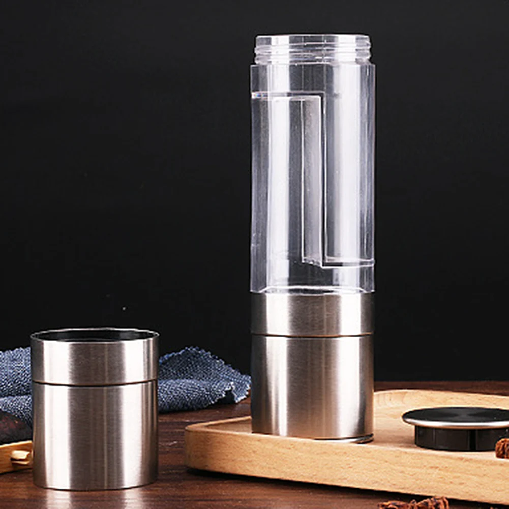 New 2 In 1 Stainless Steel Pepper Grinder Manual Salt Mill Seasoning Grinding For Cooking Kitchen Tools Supplies |