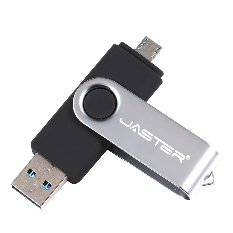 JASTER 4 Гб 64 ГБ 16 ГБ 32 ГБ флеш-диск USB 2,0 смартфон мобильный двойной порт OTG двойной флеш-накопитель Флешка карта памяти - Цвет: Black