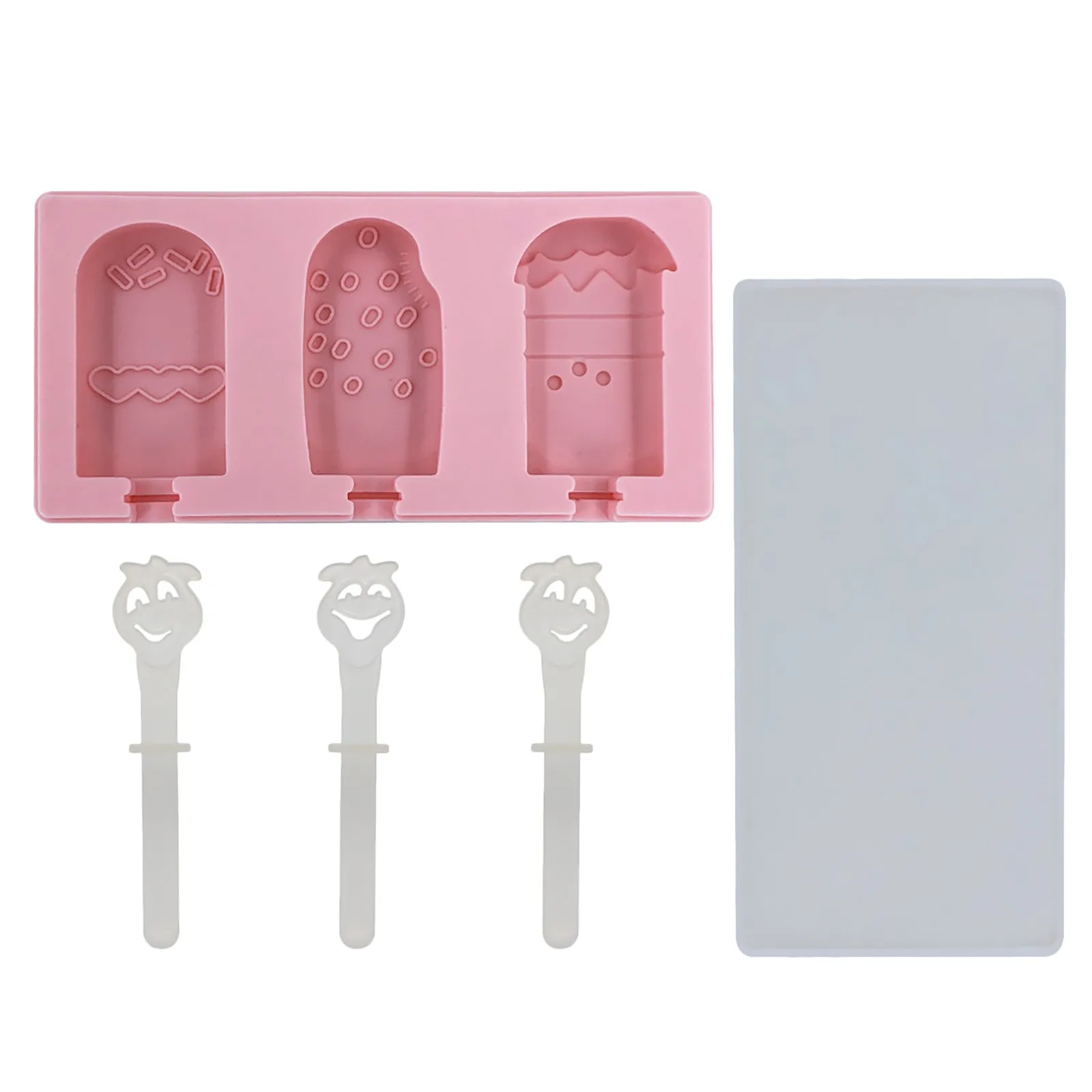 

3 Cell Silicone Ice Cream Molds Ice Cube Tray Food Safe Popsicle Maker DIY Homemade Freezer Ice Lolly Mould Home Ice Cream tools