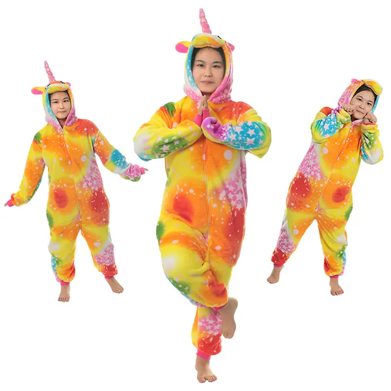 Пижама с мультяшным единорогом для маленьких мальчиков и девочек комбинезон