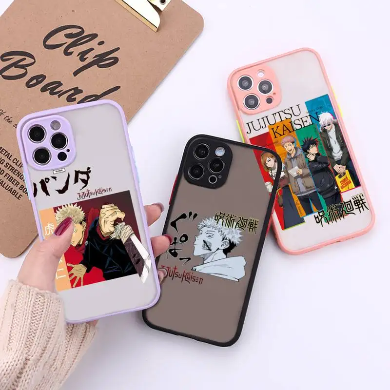 

Jujutsu Kaisen Japan Anime Phone Case For iPhone 12 11 Mini Pro XR XS Max 7 8 Plus X Matte transparent Back Cover