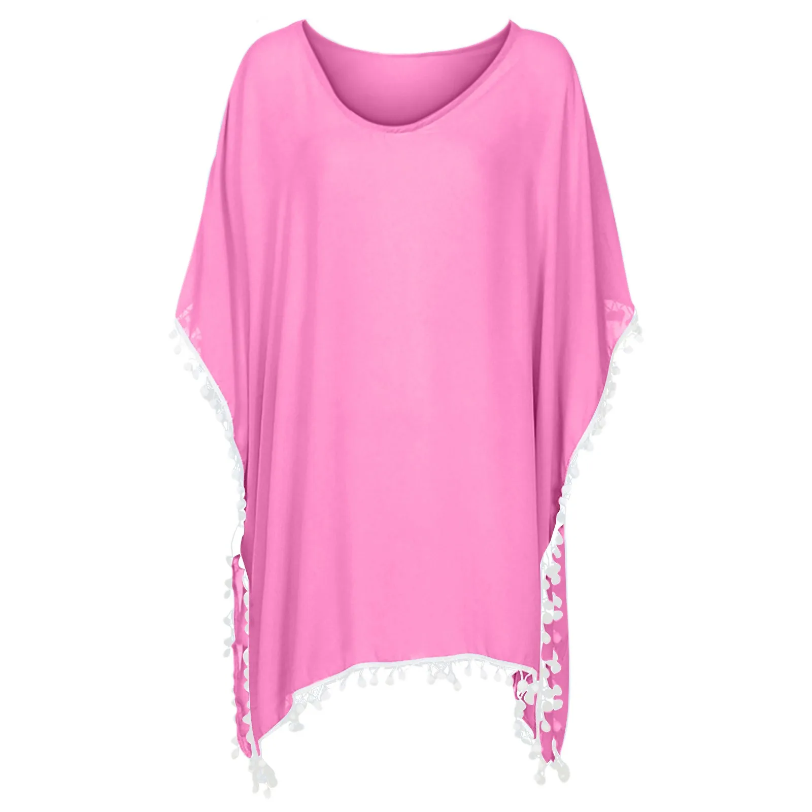 

2021 Tassels Beach Wear Women Swimsuit Cover Up Swimwear Tassels Bathing Suits Summer Mini Dress Loose Pareo Cover Ups Blouse