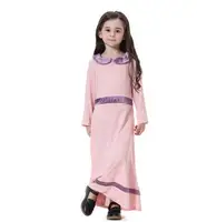 1pcs/lot muslim girl casual dress dubai mid east children turn-down collar dress children dress
