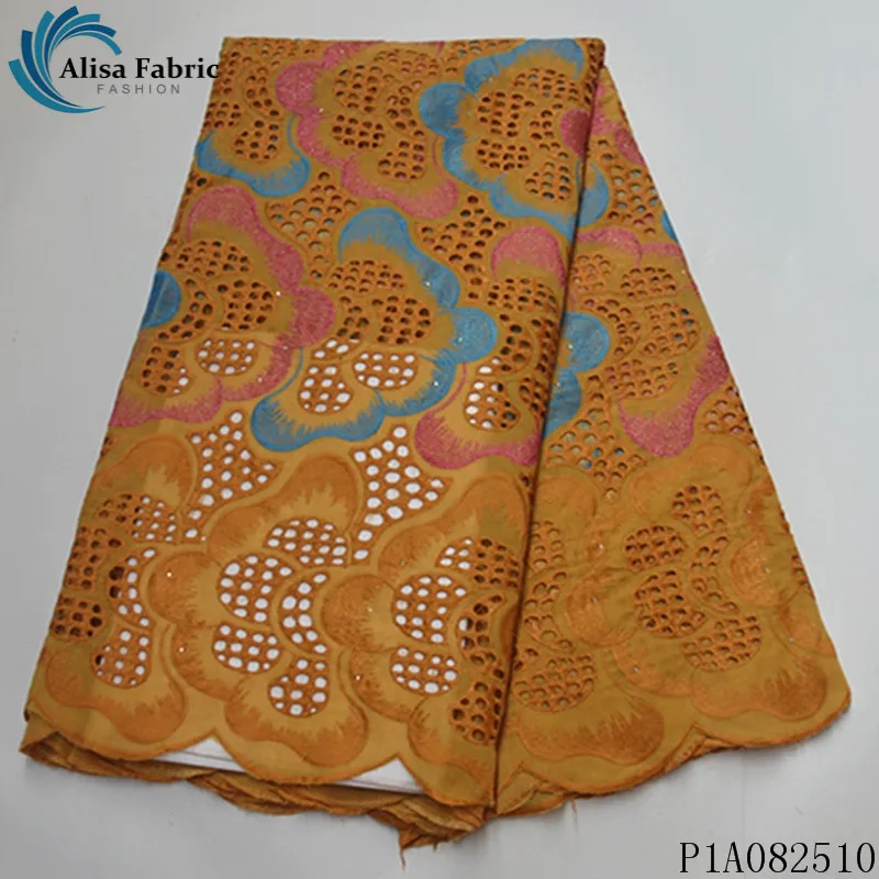 

Alisa fashion swiss voile lace in switzerland 100% cotton fabric high quality embroidery african dry laces fabrics 5 yards/piece