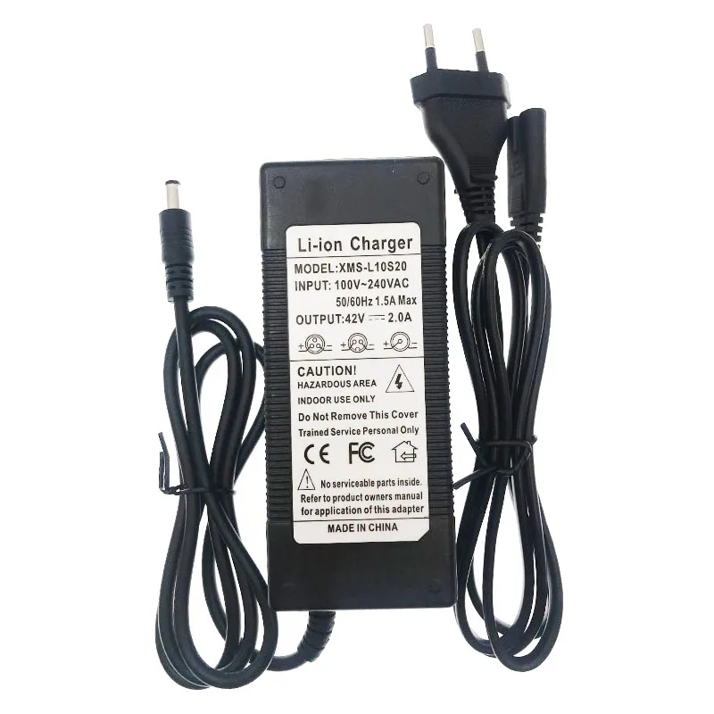 

New 36V battery charger Output 42V 2A Charger Input 100-240 VAC Lithium Li-ion Charger For 10S 36V Electric Bike