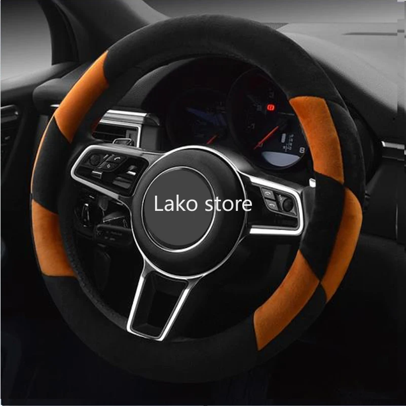 

Reliable Breathable and Non-slip No-Smell Artificial Leather Car Steering Wheel Cover Universal 14.5-15inch 38cm