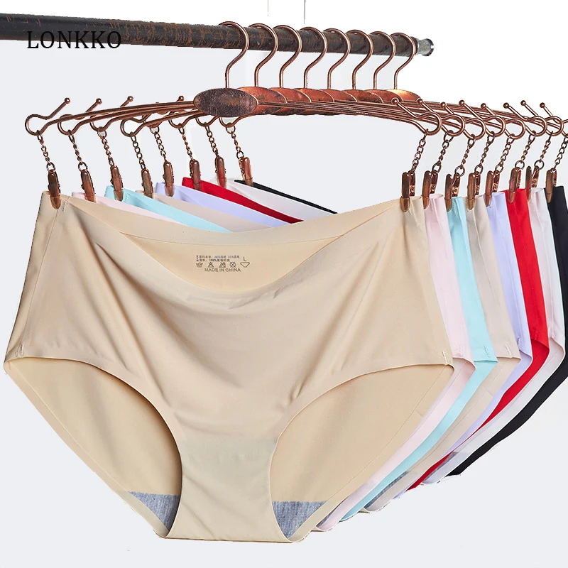 LONKKO 50Pcs Seamless Panties Women Sexy Briefs Ultra-thin Breathable Underpant Mid-Waist Intimates Underwear