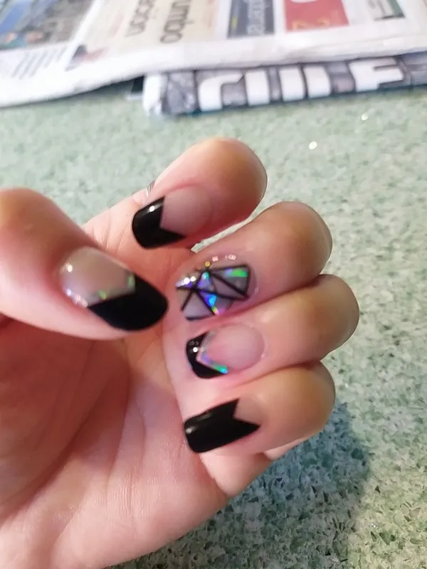 

Recuerdame 22tips Nail Art Adhesive Sticker DIY Manicure Snowflake Shiny Sequins Nail Polish Strips Wraps Accessories Wholesale