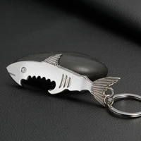 1x metal big shark beer bottle opener keychain keyring keyfob creative gift
